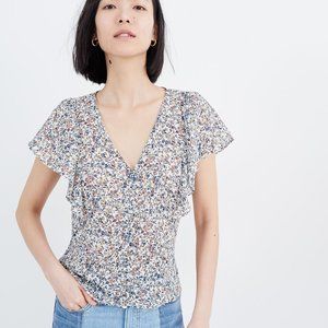 Madewell carmelina flutter-sleeve top